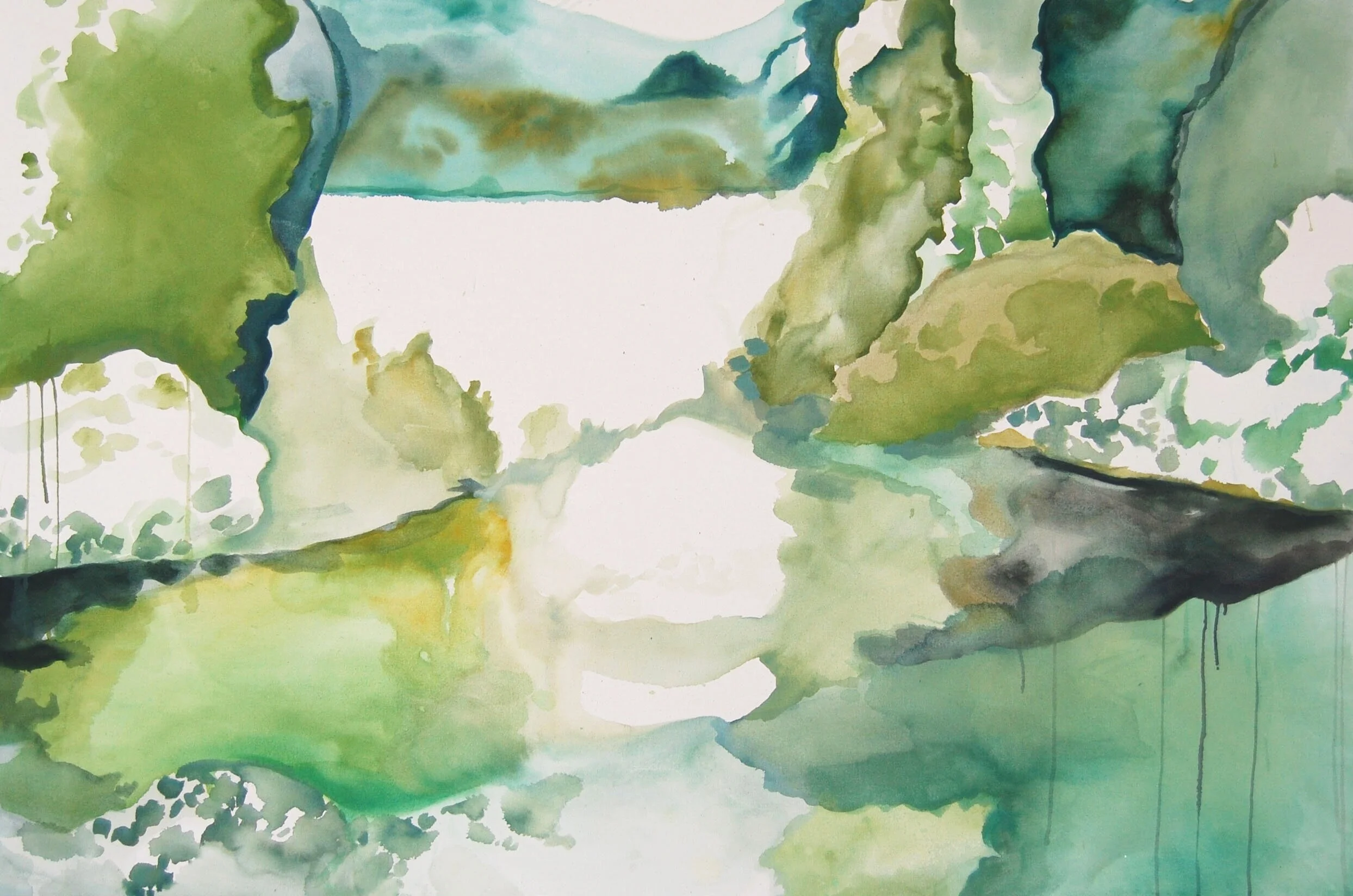 Resonance. 2014. Acrylic and watercolor on canvas. 48" x 72". Not available for sale.