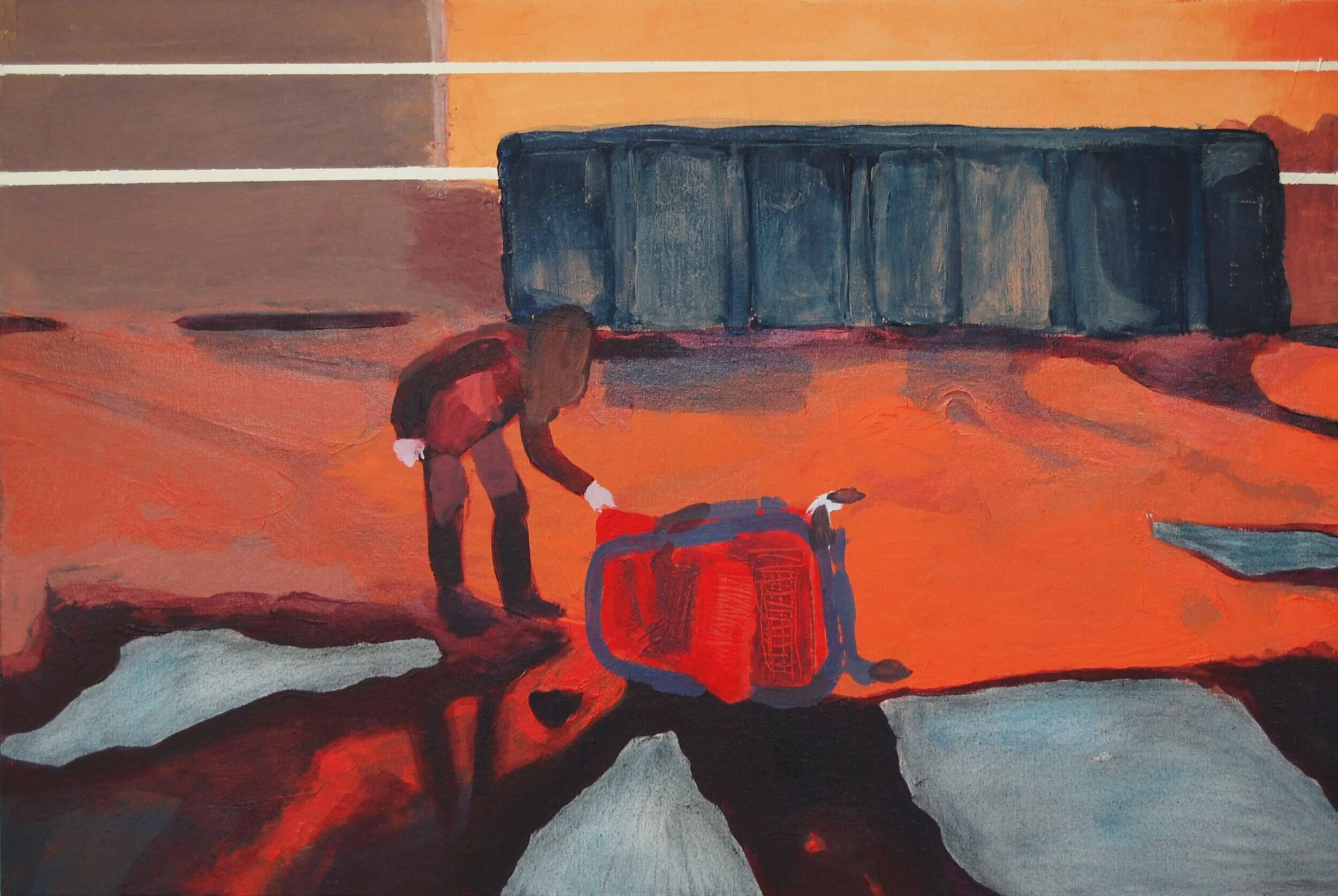 Contact. 2014. Acrylic on canvas. 24" x 36". $300.