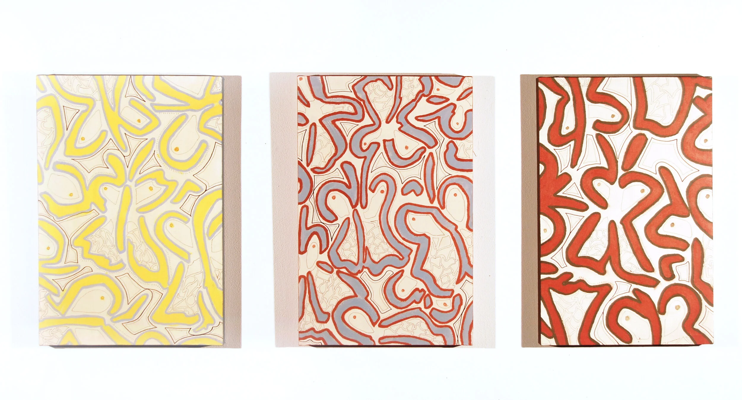 Bravery. 2009. Acrylic on canvas. 13 ¾” x 21” each. $150 each; $400 all.