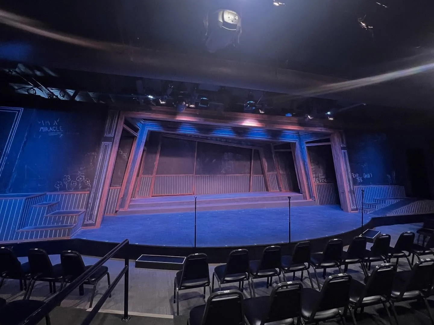 Matilda at SDMT in July 2025! A very unique and creative scenic piece that I had the pleasure of working on. This one definitely tested my teacher-esque handwriting skills but was something totally unique and unlike anything I had yet to do! 

Design