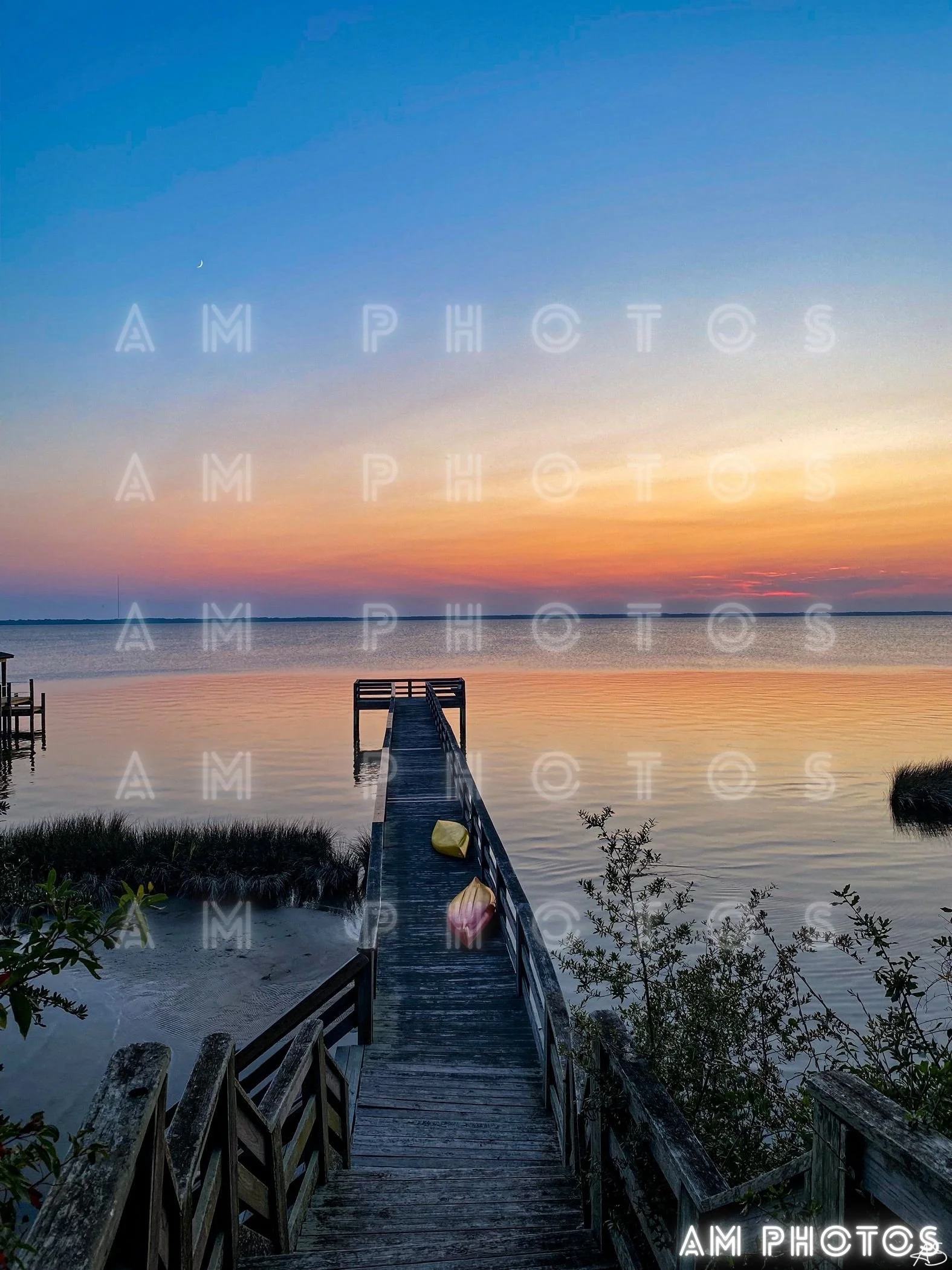 Kayaks in the Sunset