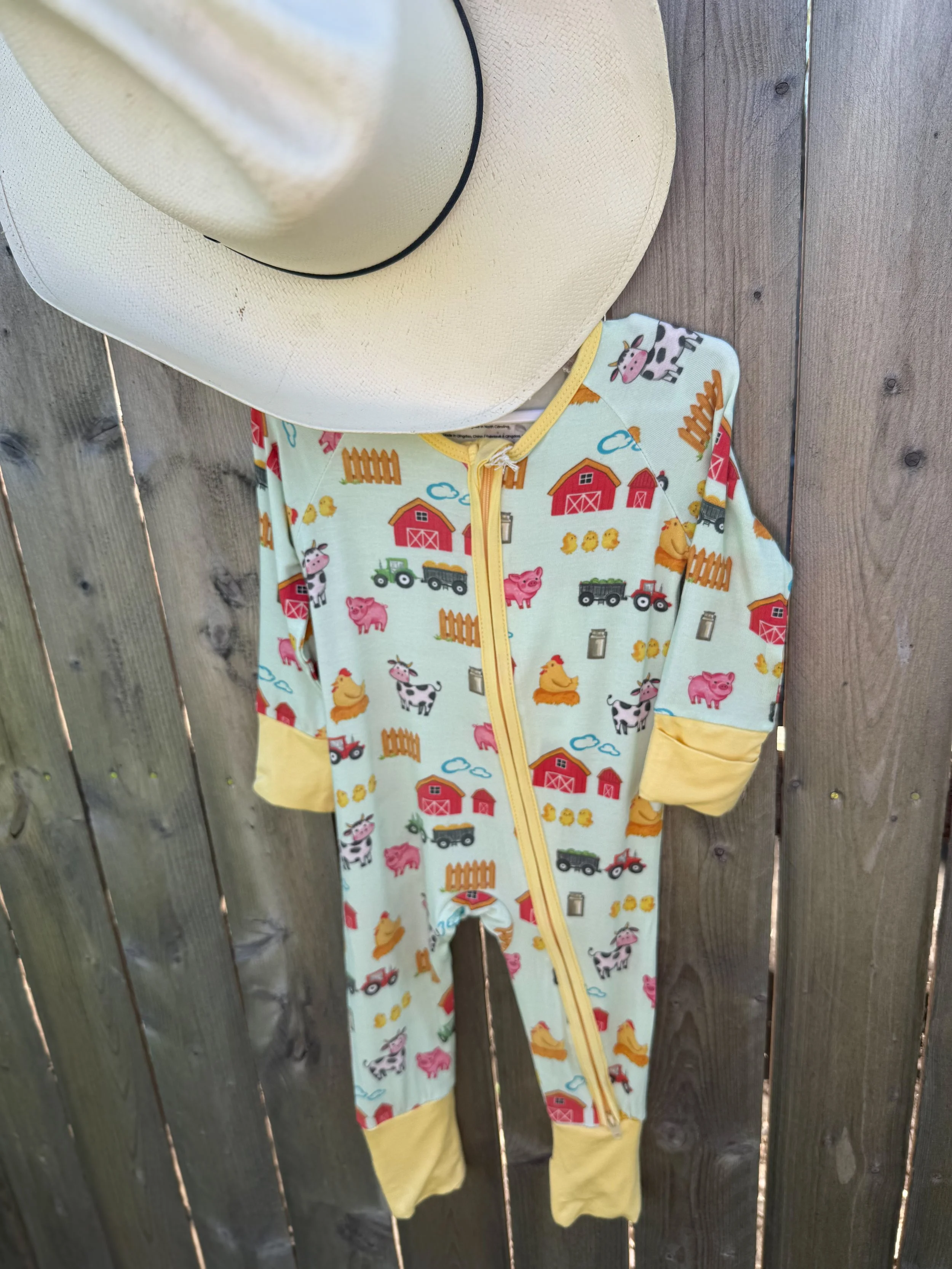 Little Barnyard Bamboo Baby Pajamas