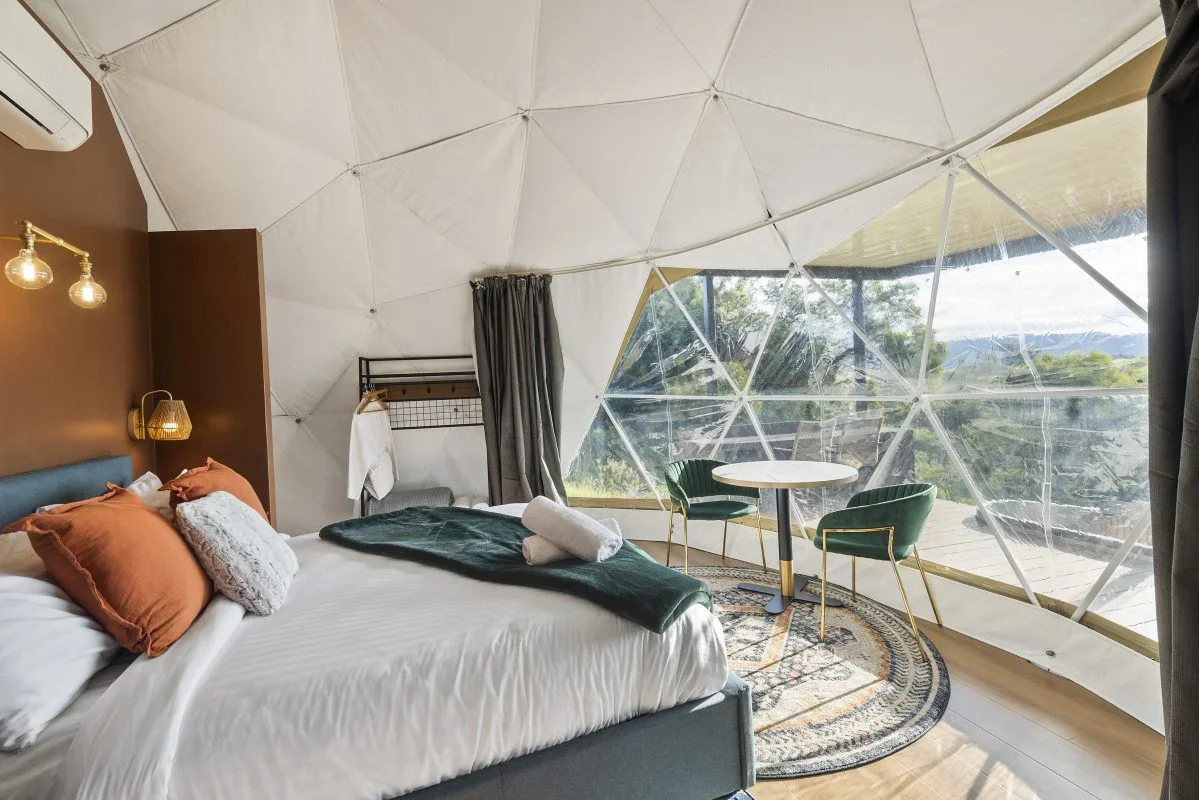 superior dome tent at Cicada Luxury Camping, Jerrara NSW
