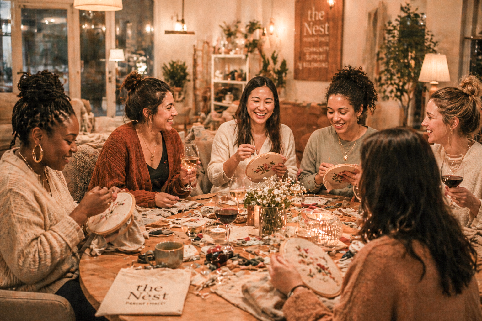 Mom’s Night Out: Stitch &amp; Sip with Embroidery Babes