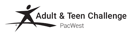 Logo for Adult & Teen Challenge PacWest with a stylized human figure and a graphical element