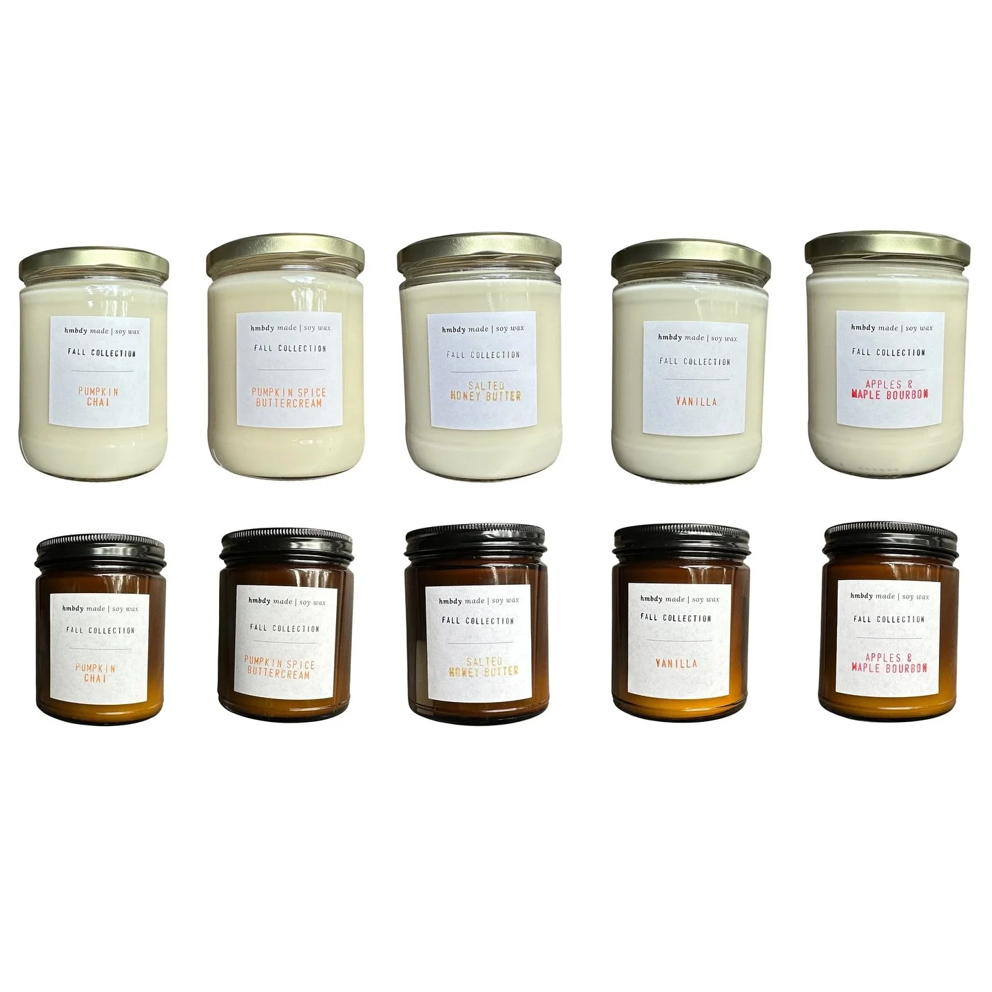I give you&hellip; the fall collection🍂🎃🤎🕯️🍎🍁🍯
100% SOY WAX &amp; CLEAN SCENTS
Small (7 oz) &amp; Large (13 oz) sizes
Available now! Order form is linked in bio. 

These are hands down my most favorite candles I&rsquo;ve ever made. They scream
