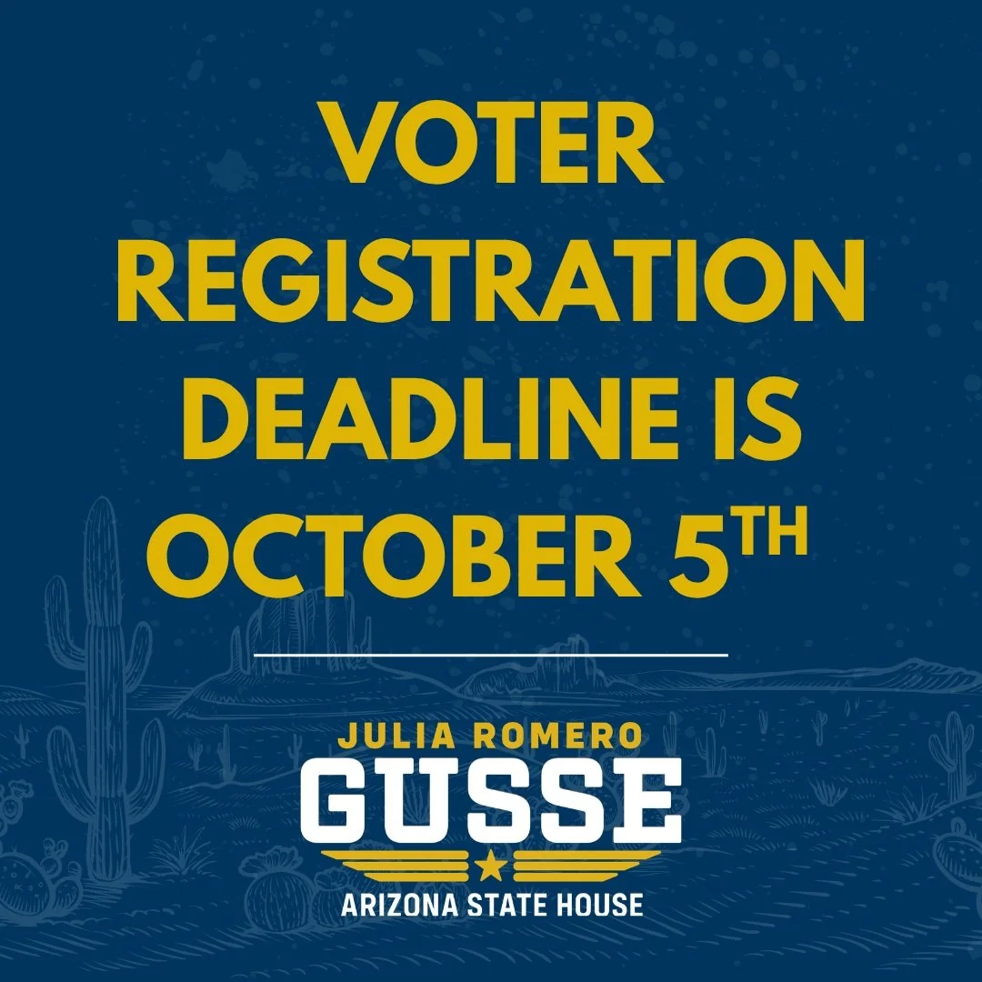 The voter registration deadline is October 5th! Don't forget to register to vote or check your status today!

&iexcl;La fecha l&iacute;mite para inscribirse como votante es el 5 de octubre! No olvides inscribirte para votar o verificar tu estado hoy 