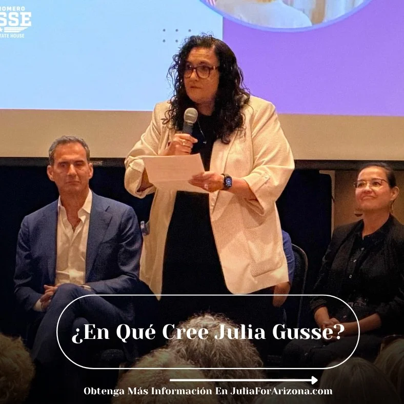 &iquest;Cu&aacute;l es mi postura, Julia Romero Gusse? &iexcl;Defiendo la educaci&oacute;n, a los veteranos y a la comunidad! Para obtener m&aacute;s informaci&oacute;n, visite JuliaForArizona.com o haga clic en el enlace de mi biograf&iacute;a.

#LD