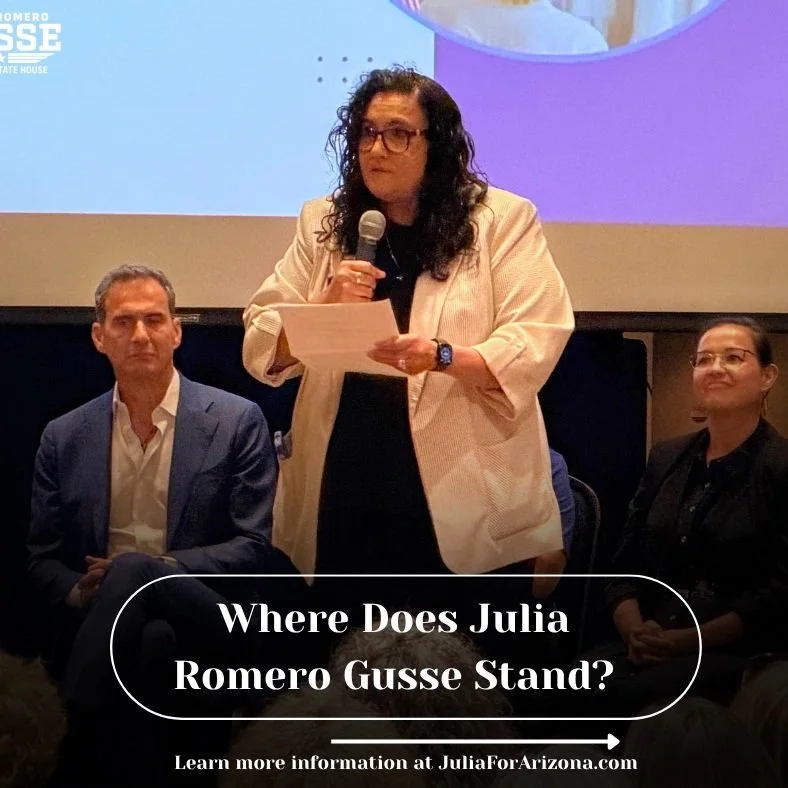 Where does Julia Romero Gusse Stand? I stand for education, veterans, and the community! To learn more information, please visit JuliaForArizona.com or click the link in my bio!

#LD16 #JuliaRomeroGusse #StateHouseCandidate #SaveOurSchools #SupportEd