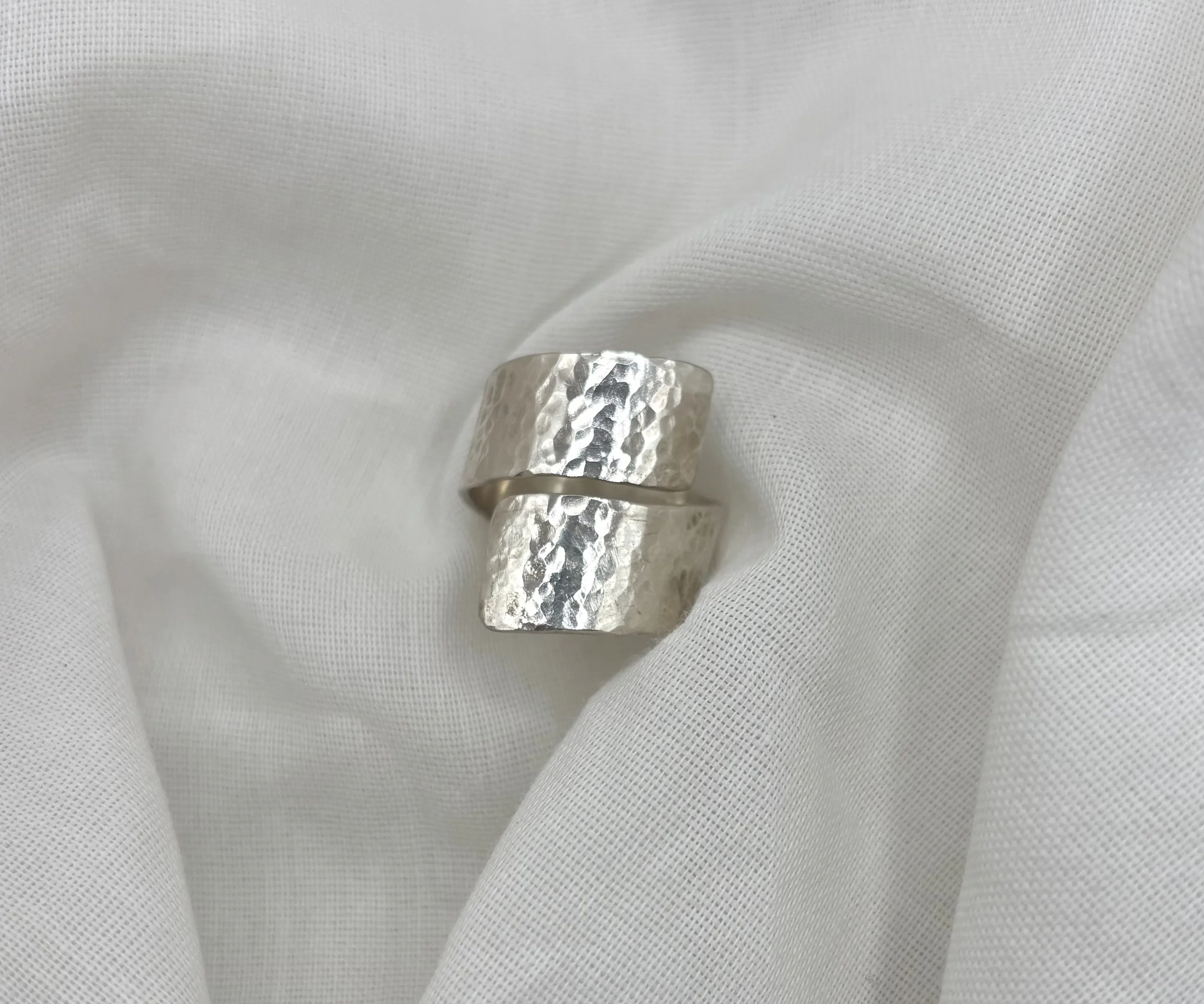 Hammered Sterling Wrap Ring