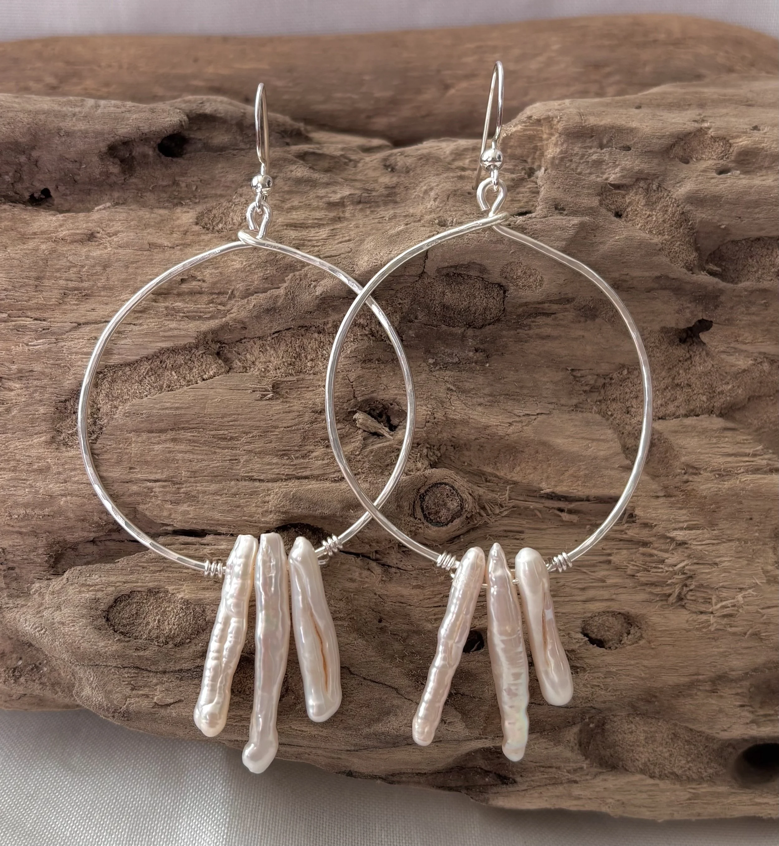 Pleasure Point Pearl Hoops