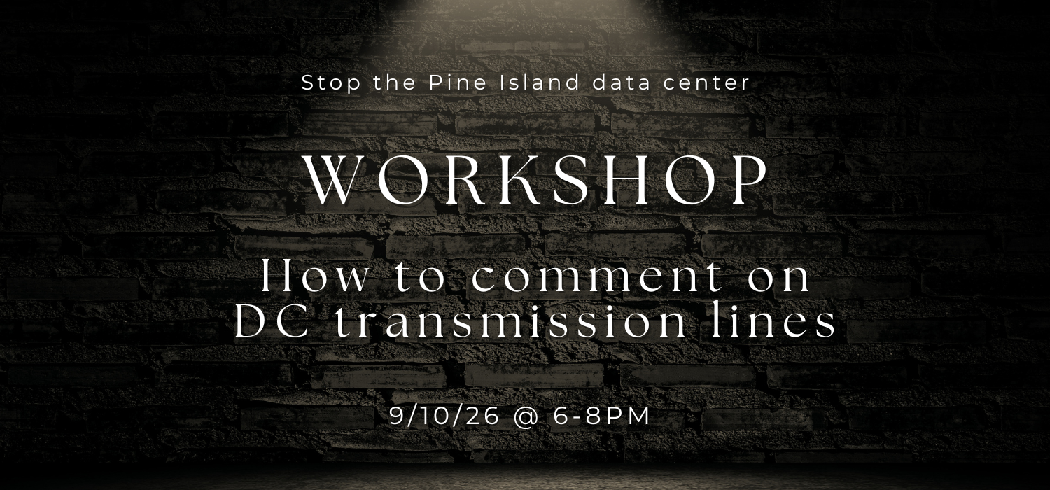 Workshop-Learn the process & how to comment on data center transmission lines.