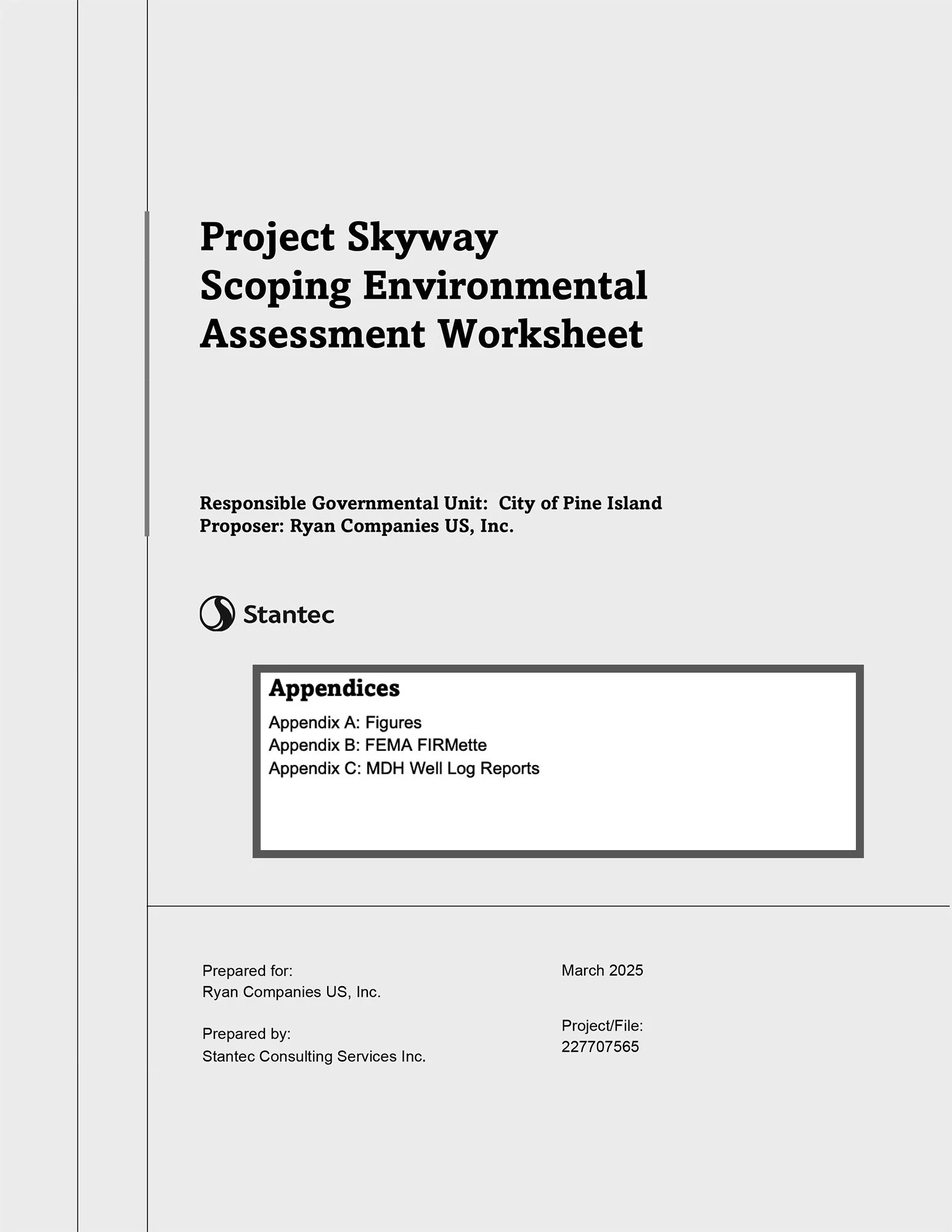 Project Skyway Scoping EAW Appendices A,B & C