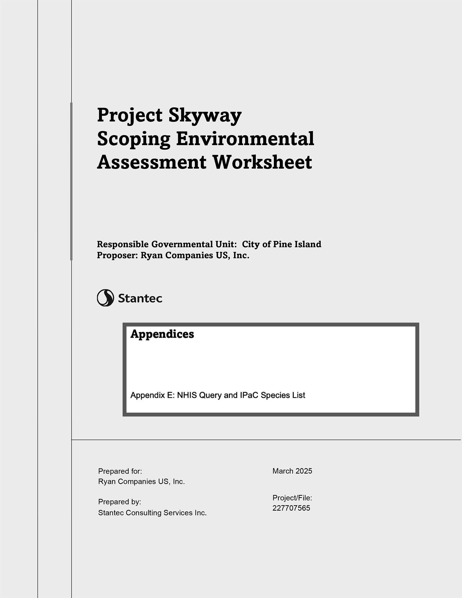 Project Skyway Scoping EAW-Appendix E
