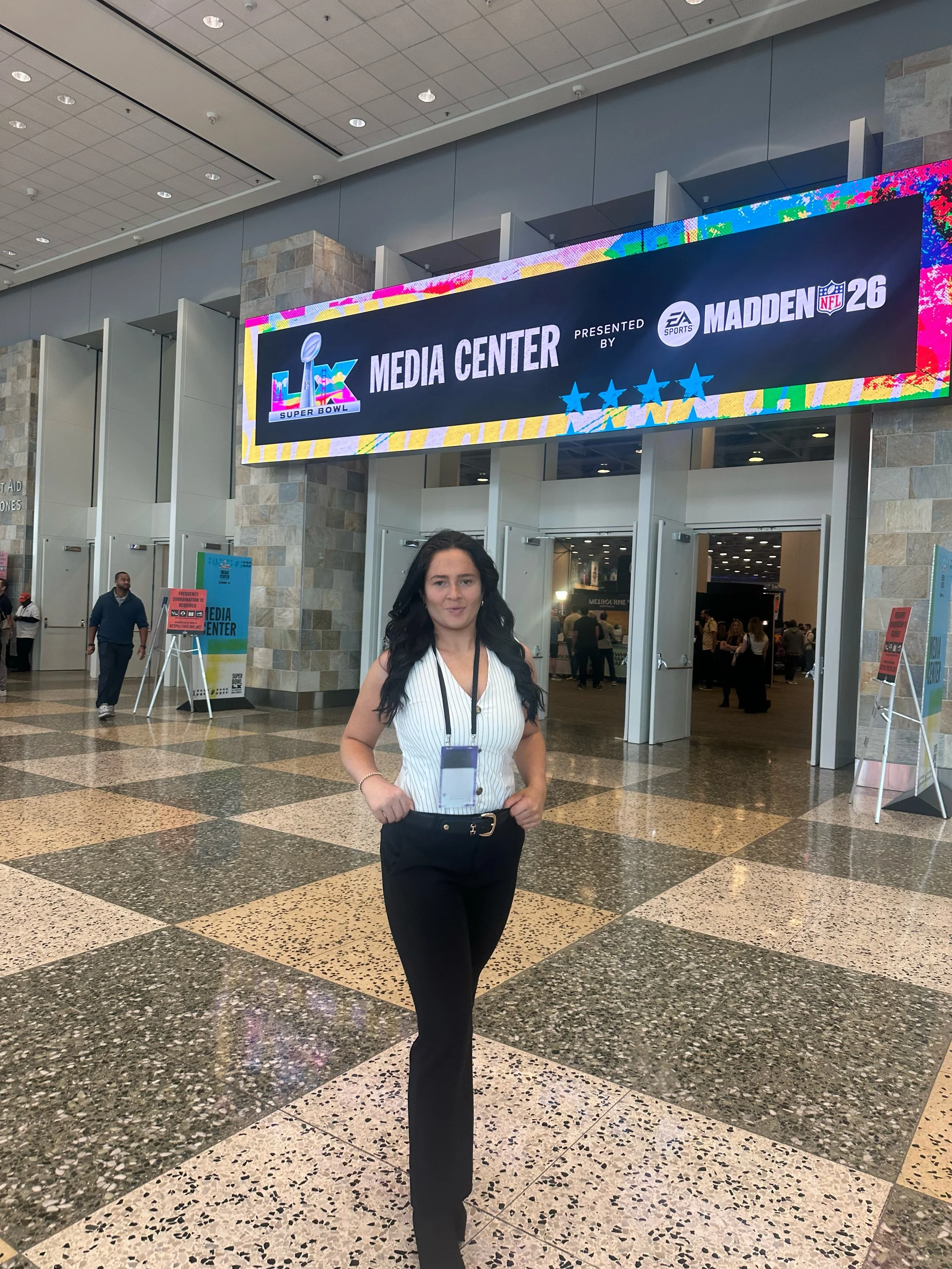 Sarah Galla at Super Bowl Media Week