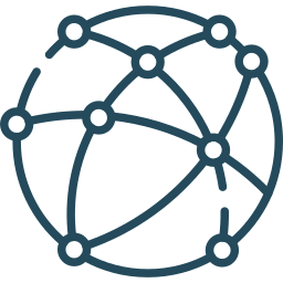 Illustration of a network or interconnected nodes representing a global network or internet connectivity.