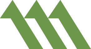 Three green mountain peaks with black background