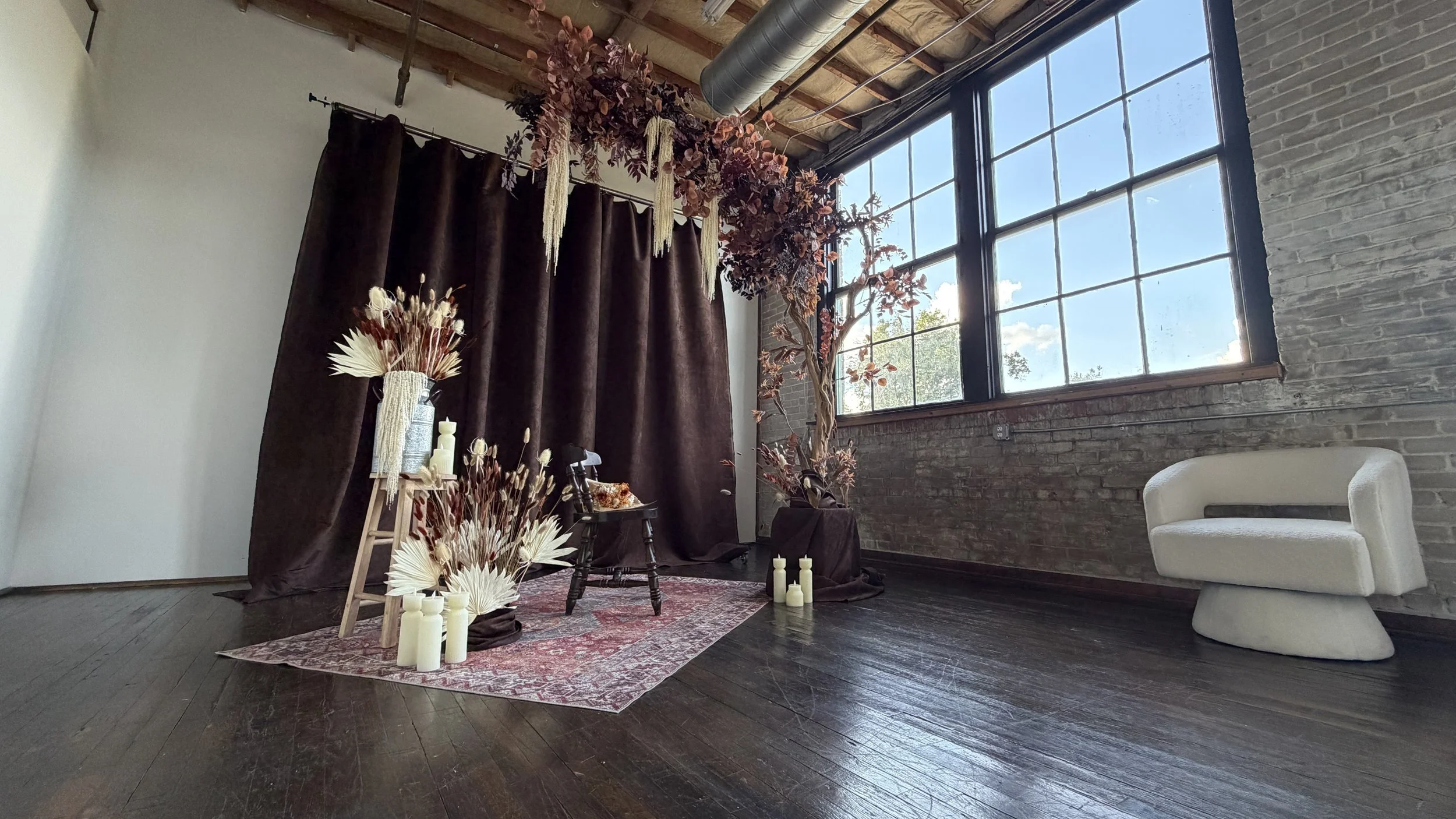 Wide view of Buena Vista Studio with The GVNG Tree and open shooting space