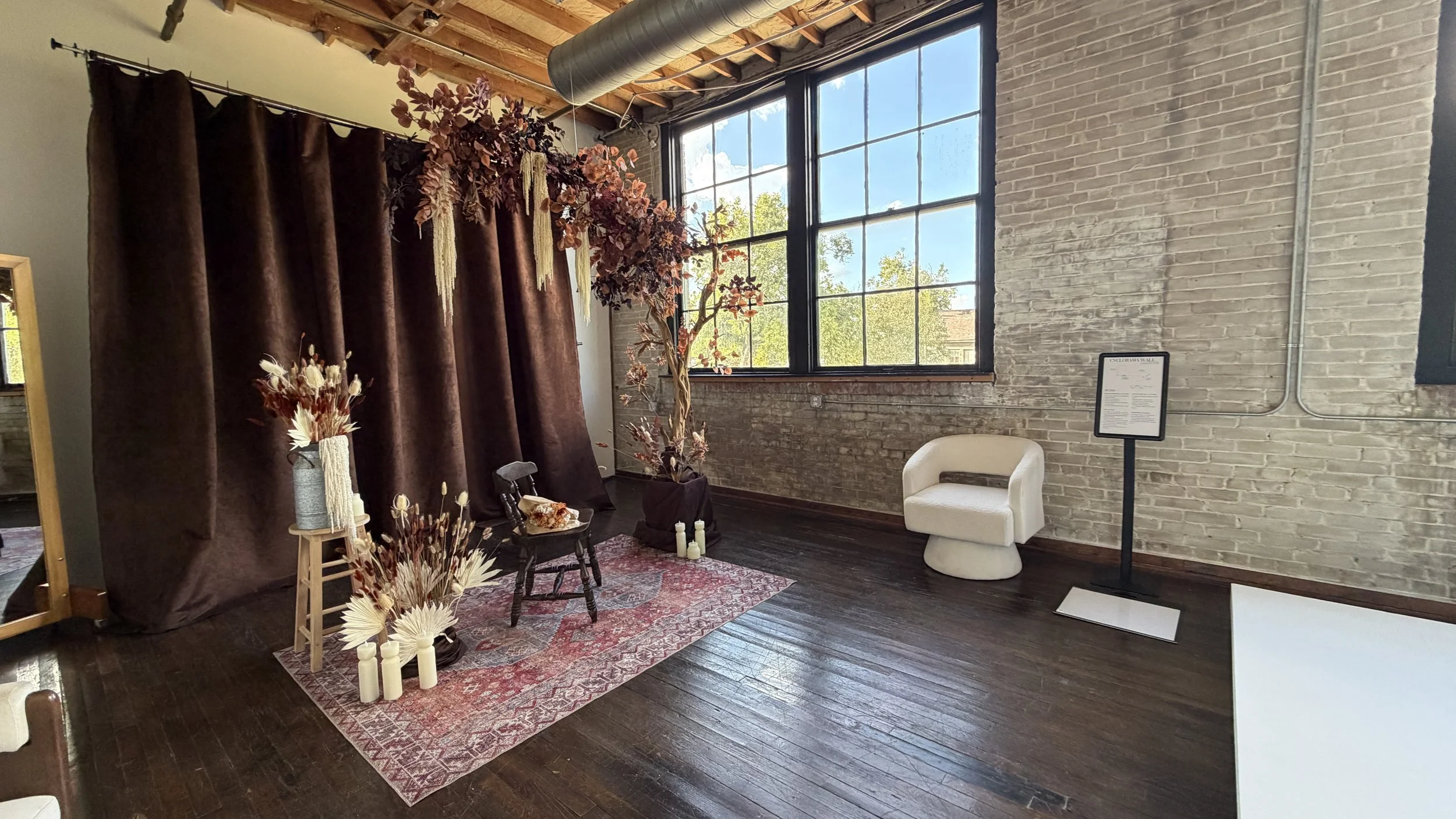The GVNG Tree fall photography installation at Buena Vista Studio in San Antonio