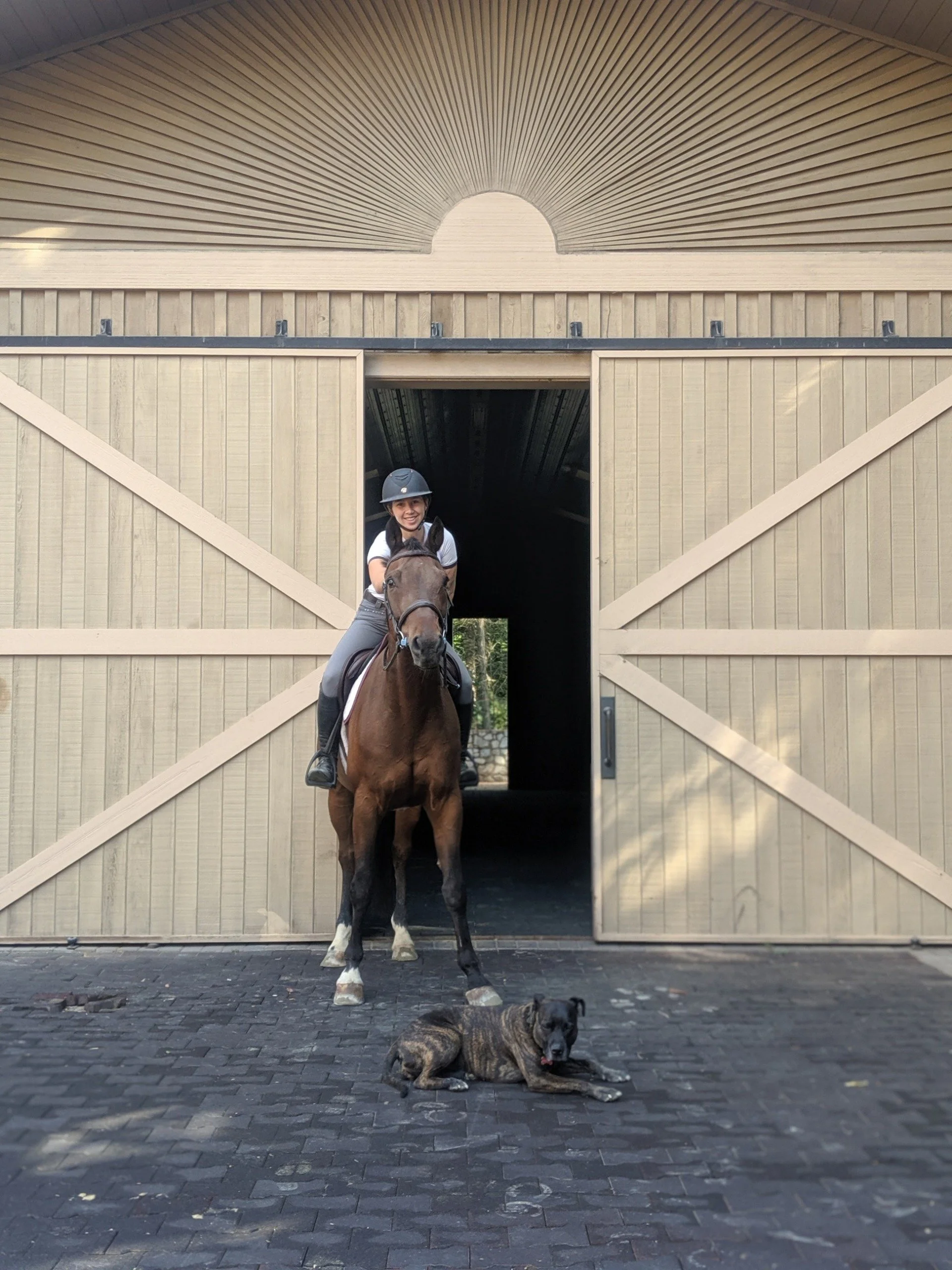 Veterinary Assistant Meaghan on a horse