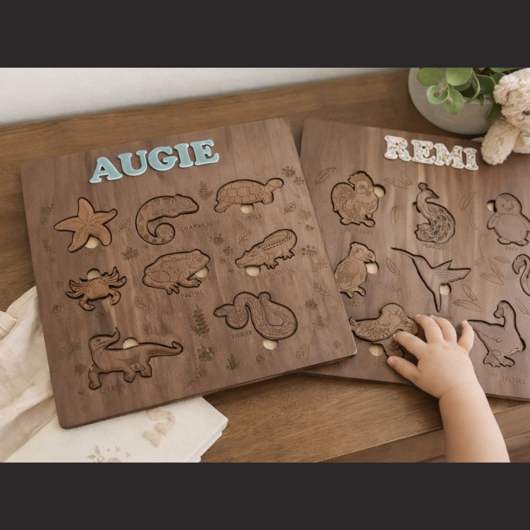 Personalised wooden activity puzzle