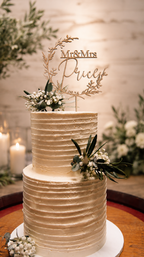 Personalised wedding cake topper
