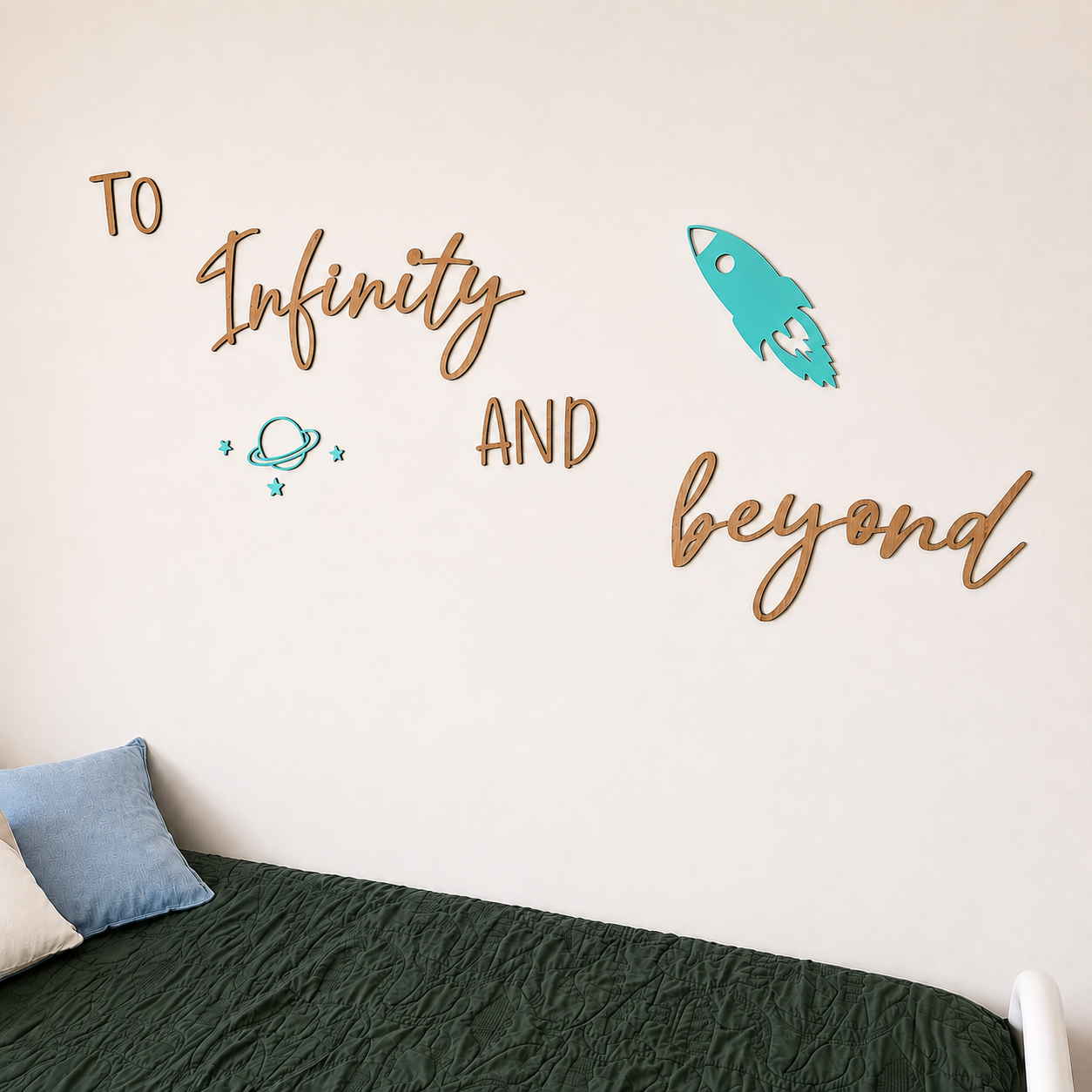 To infinity and beyond timber wall script