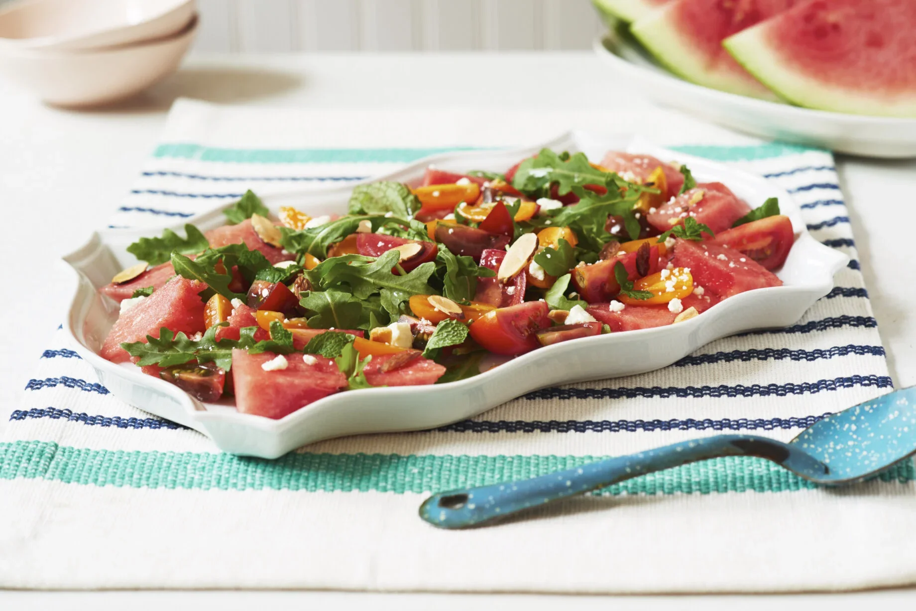 Watermelon, Peach and Tomato Salad