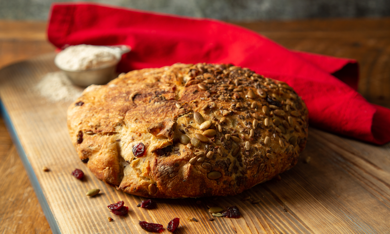 Seeded Cranberry Dutch Oven Bread