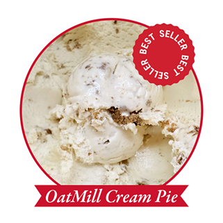 Best selling Oatmill Cream Pie Pudding ice cream from The Old Mill Creamery in Pigeon Forge