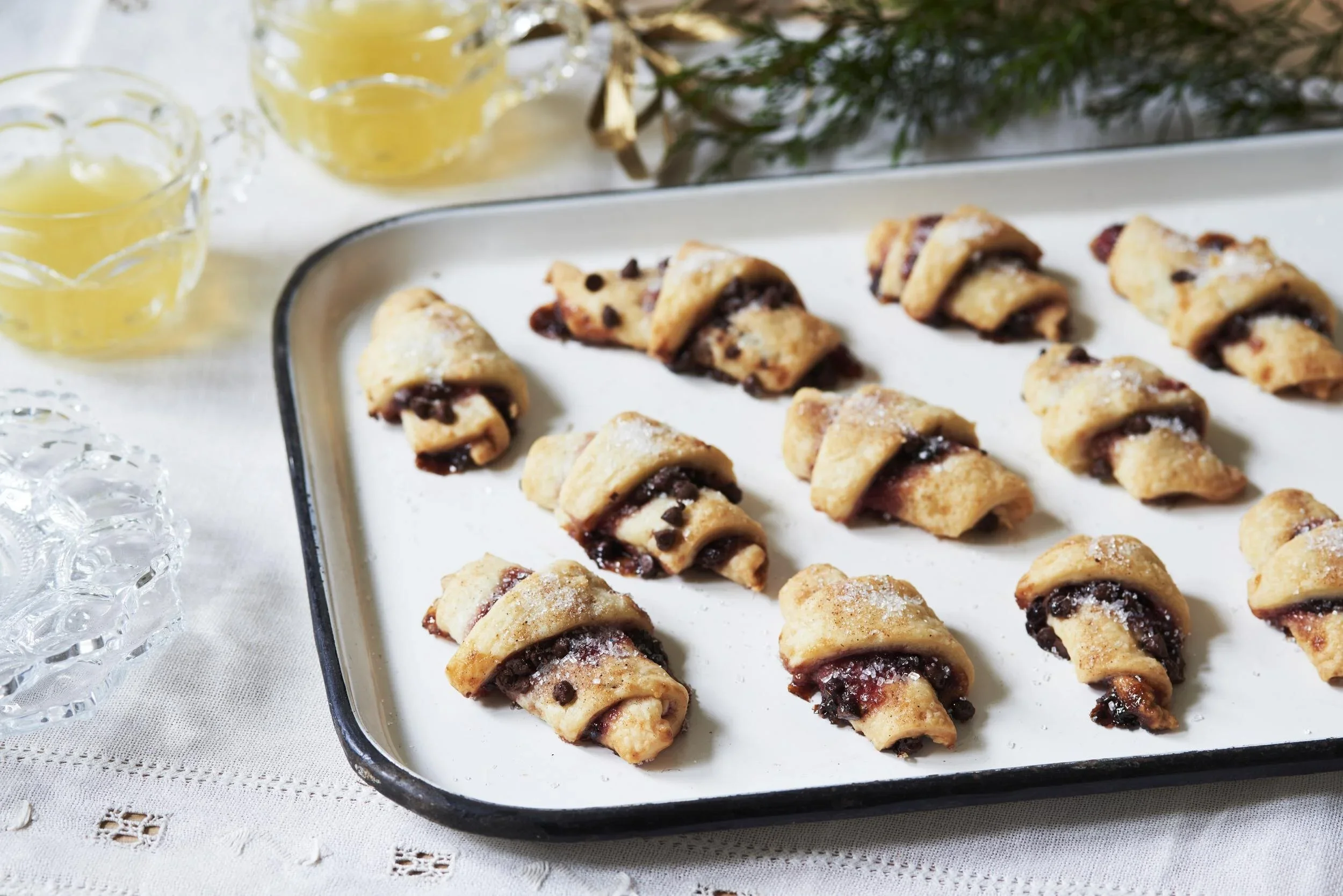 Chocolate Cherry Moonshine Crescents