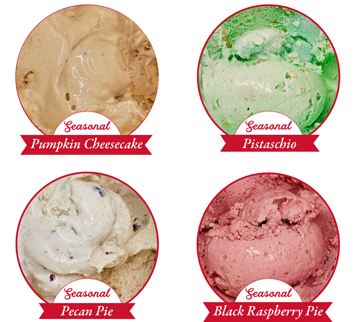 Seasonal ice cream featured at our Pigeon Forge shop.