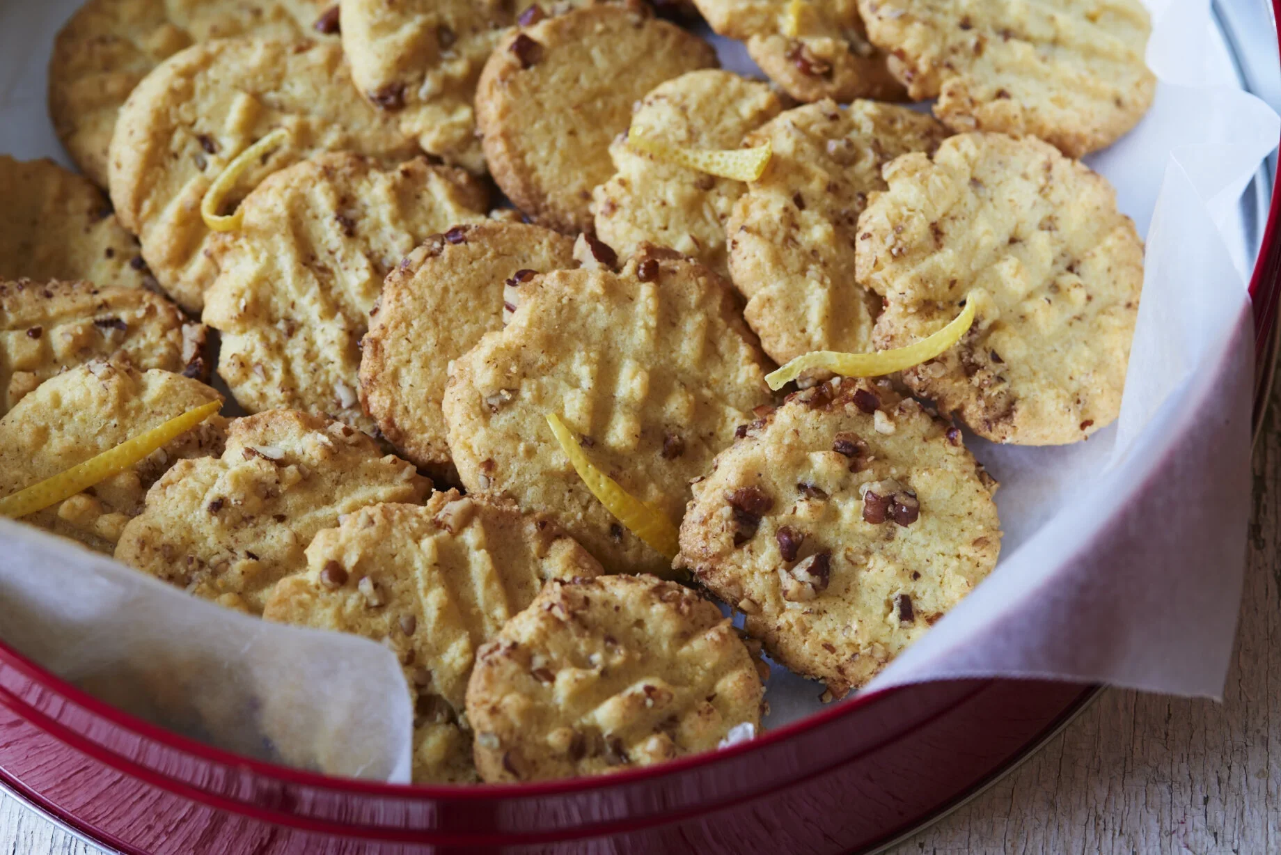 Lemon Pecan Cornmeal Cookies