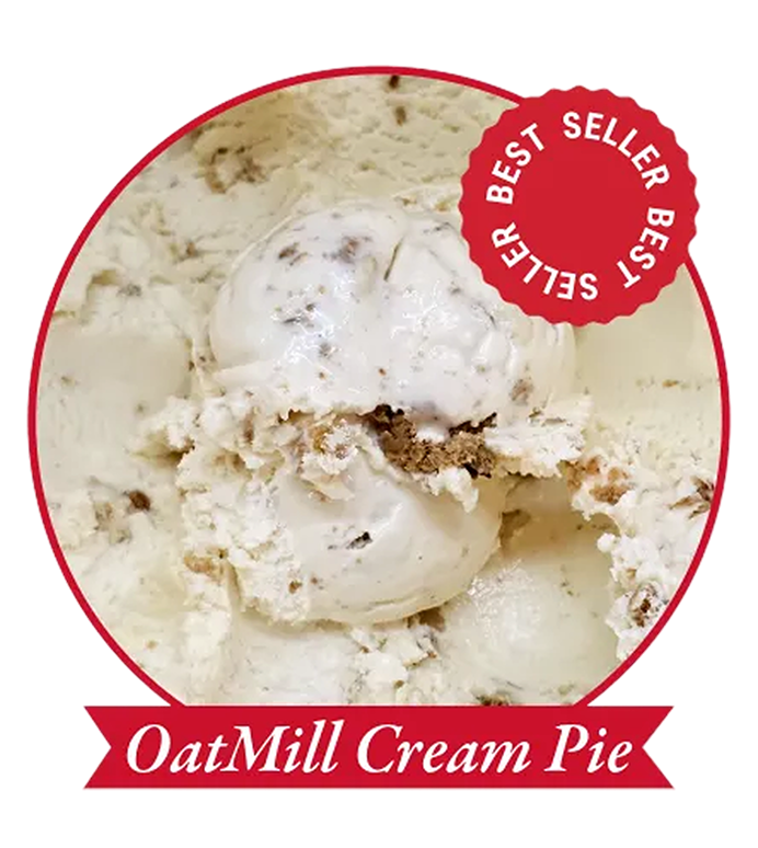 One of our best selling ice creams in Pigeon Forge is Oatmill Cream Pie Pudding