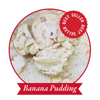Best selling Banana Pudding ice cream from The Old Mill Creamery in Pigeon Forge