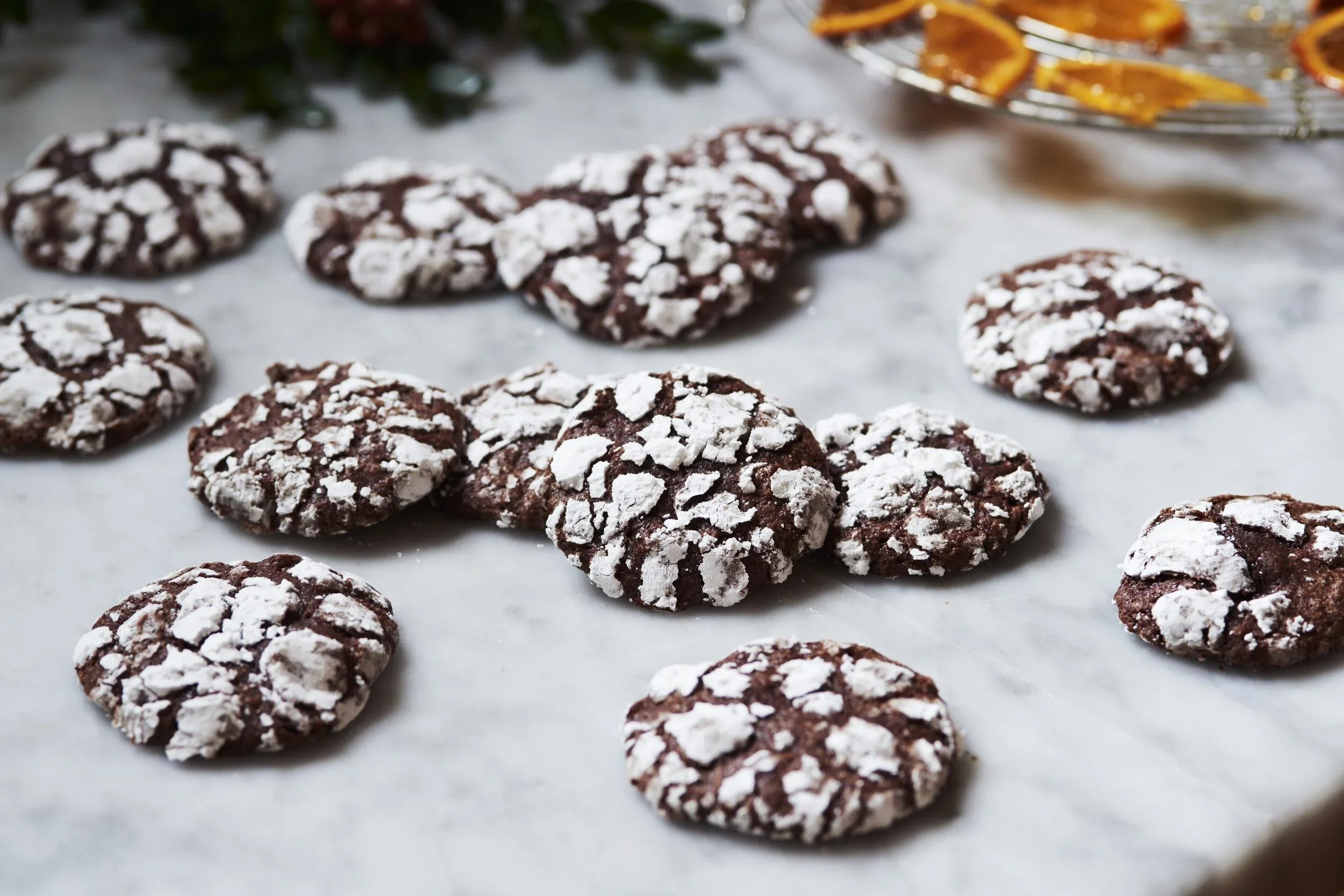 Chocolate Orange Crinkle Cookies