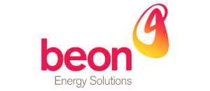 Beon Energy Solutions logo with stylized flame icon.