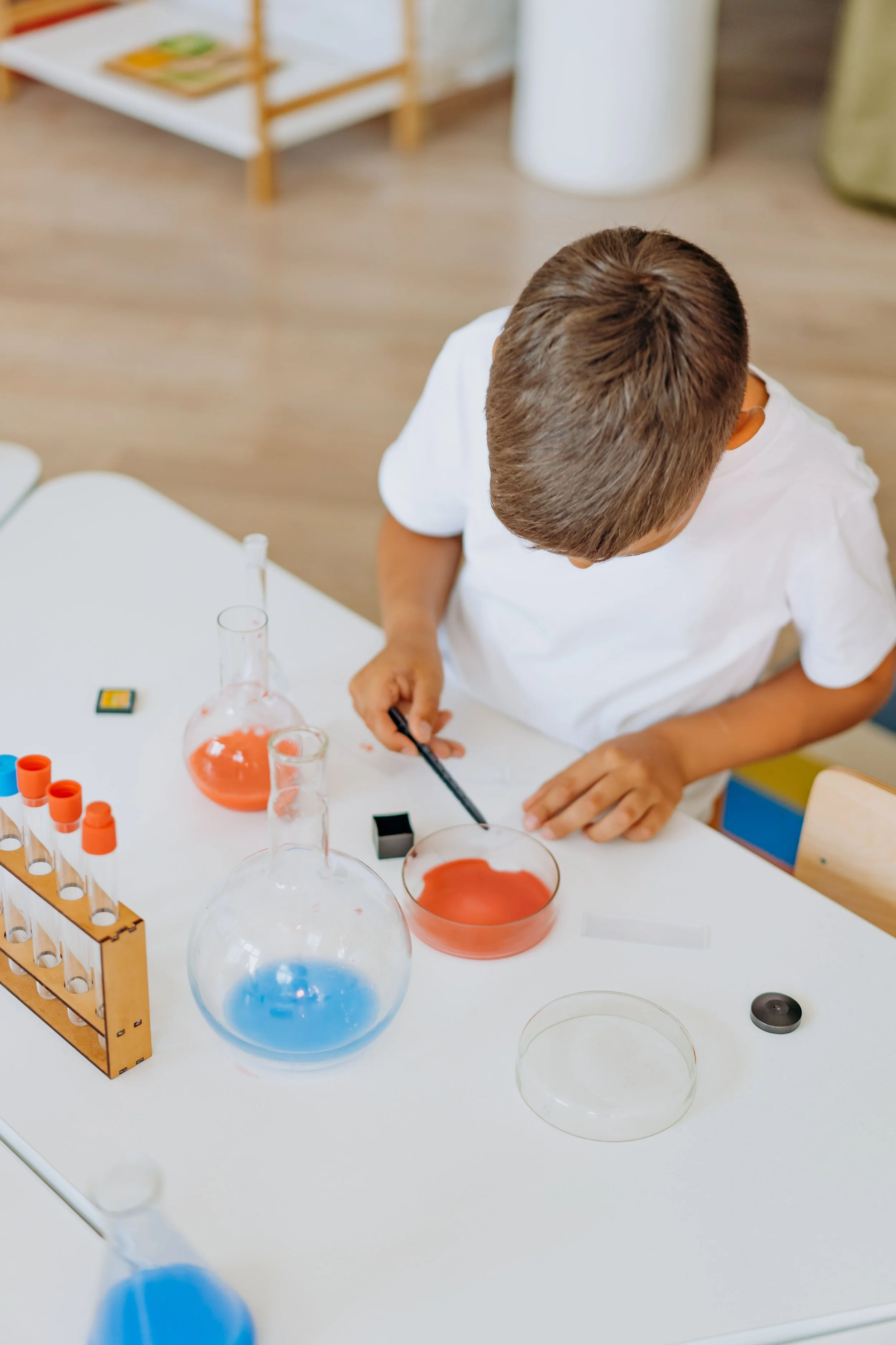 Young children building school readiness skills in a full day preschool classroom in Calgary