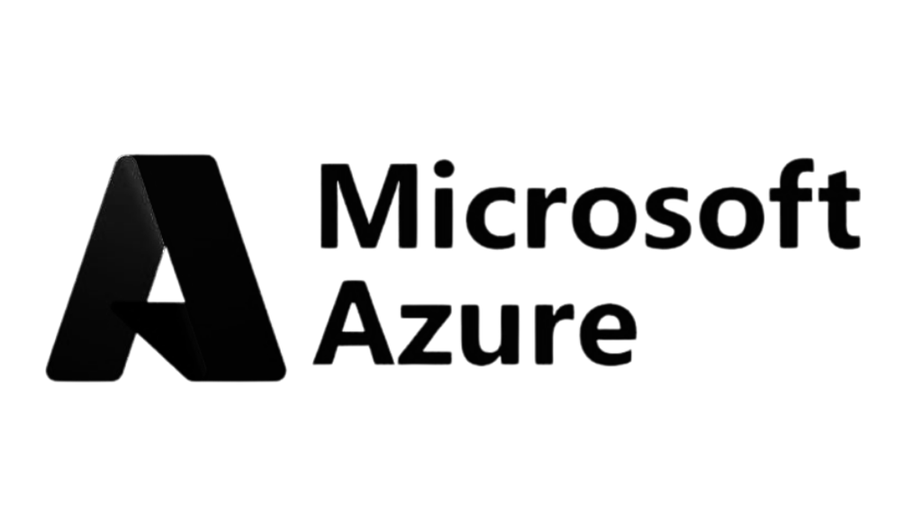 Microsoft Azure logo with a stylized black 'A' and the words 'Microsoft Azure' beside it.