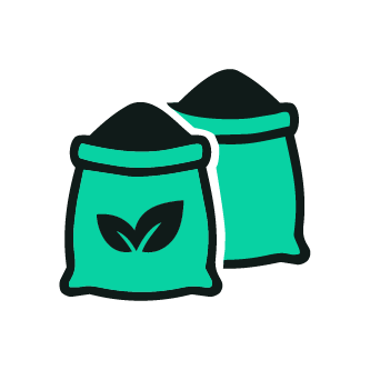 Two teal bags with a leaf logo, likely representing herbal or tea products.