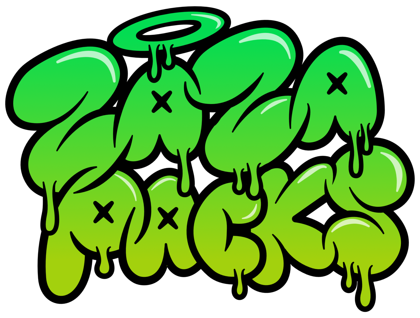Green graffiti-style art spelling 'SPLUR' with dripping paint and black outline.
