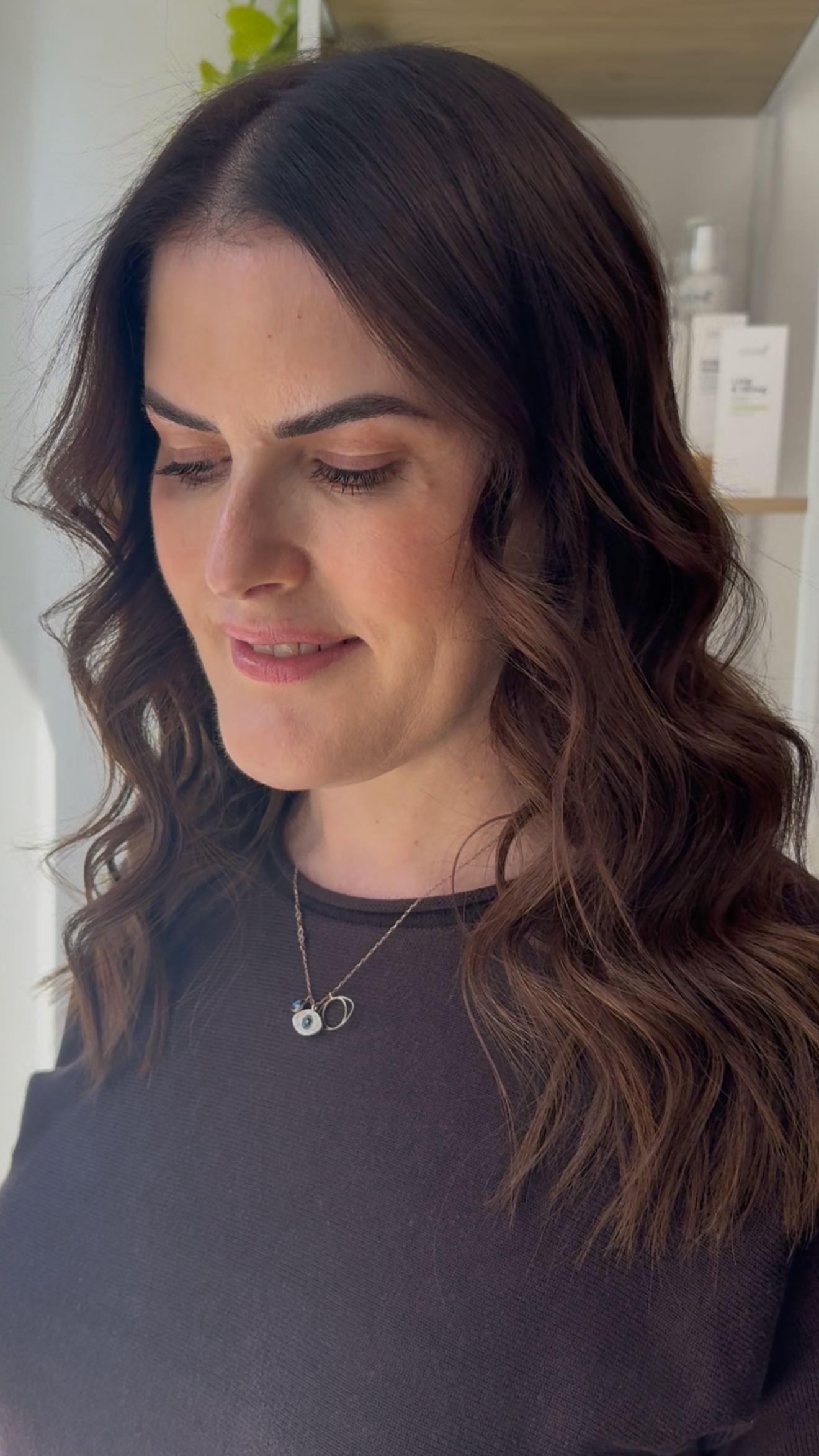 Brunette hair styling at Solie the Space Petrie