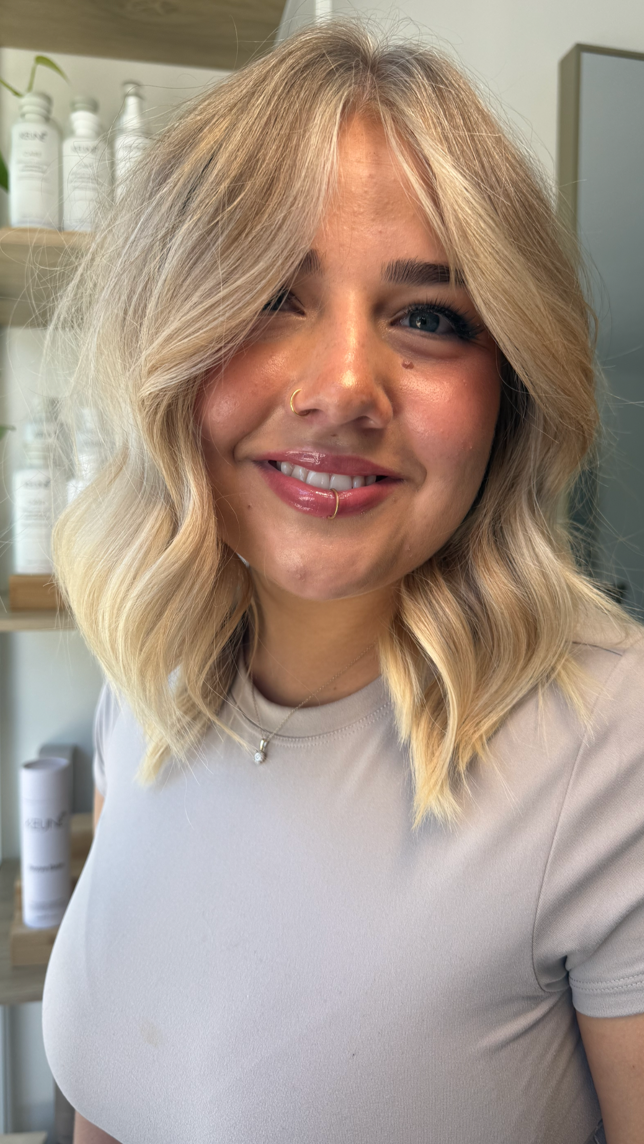 Blonde hair styling at Solie the Space North Brisbane