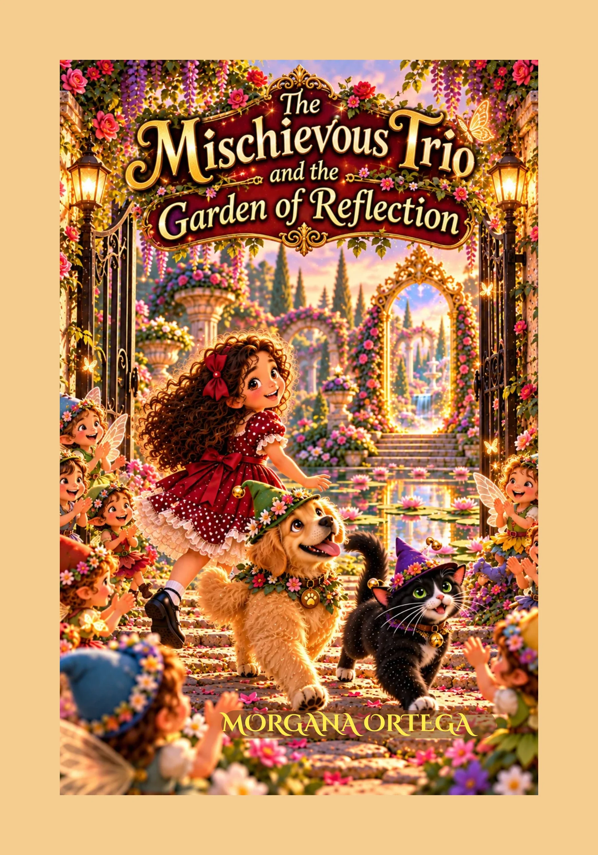 The Mischievous Trio and the Garden of Reflection