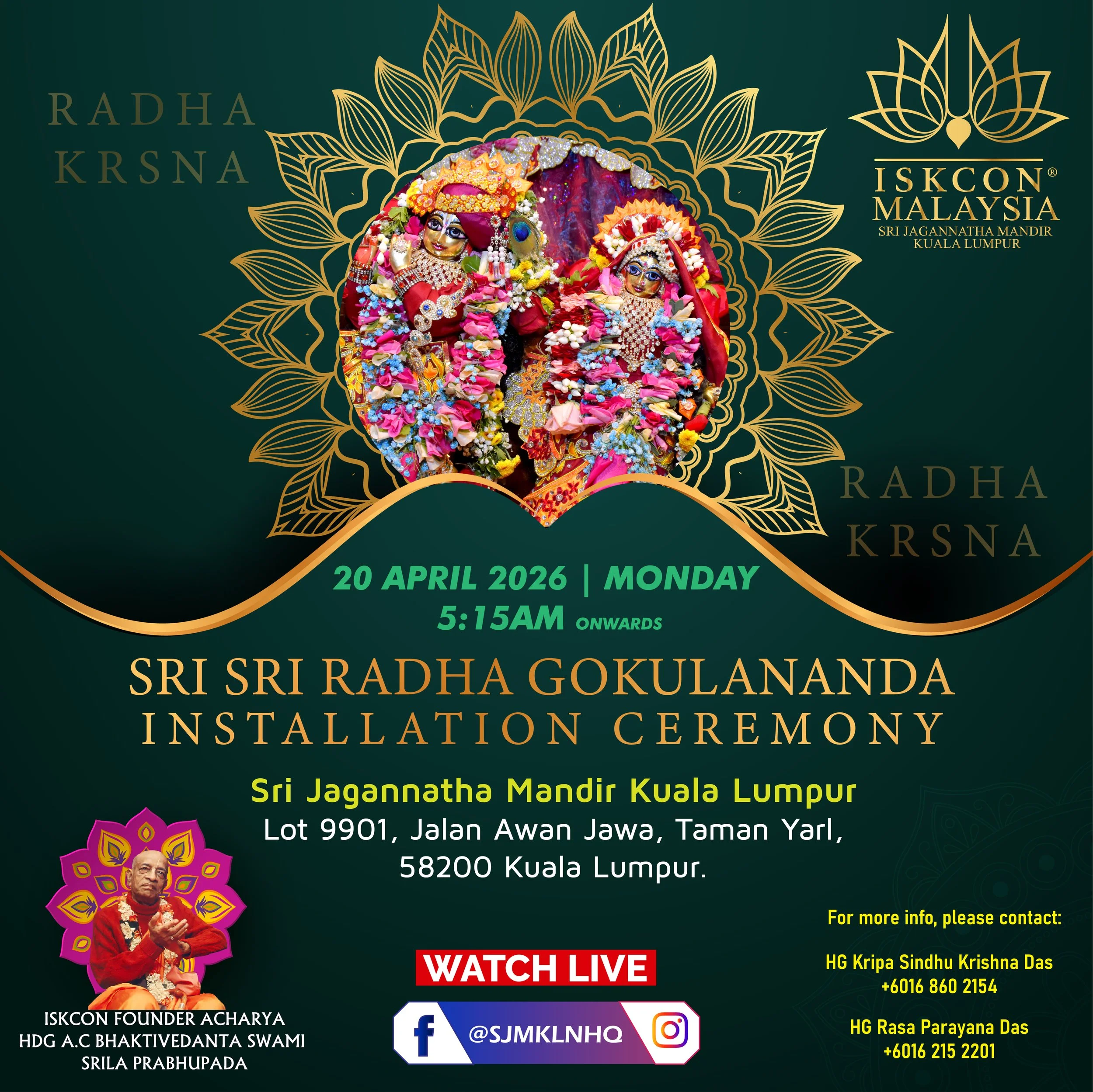 Radha Krishna Deity Installation