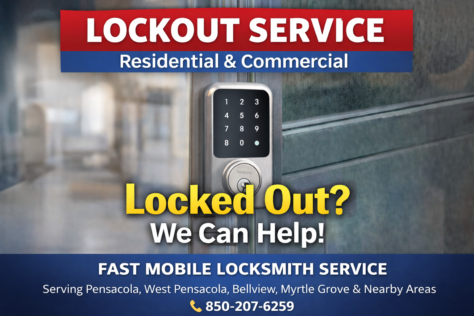 mobile residential lockout service Pensacola FL emergency home locksmith