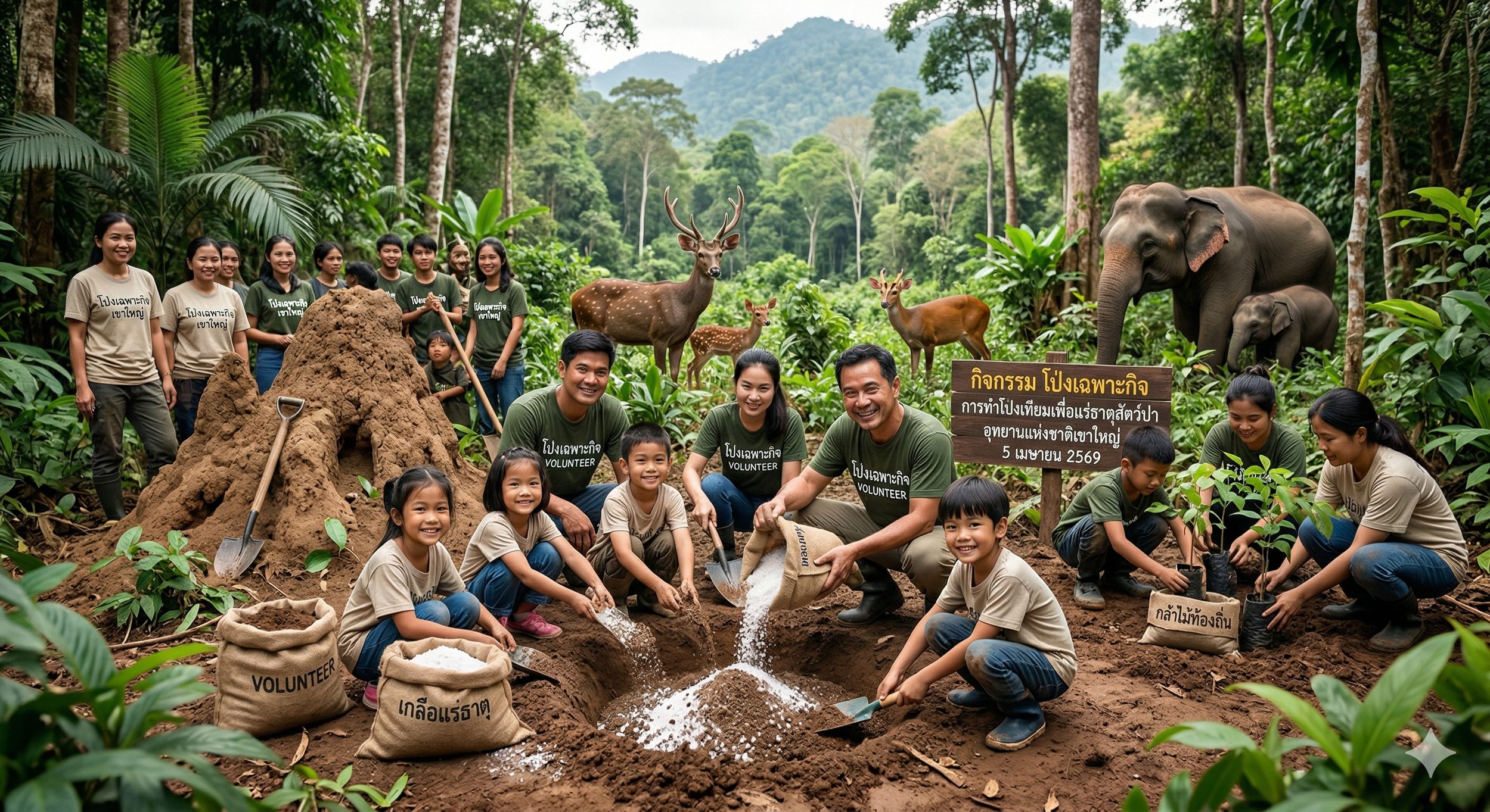 โป่งเฉพาะกิจ @ เขาใหญ่ Artificial Salt Lick Making @ Khao Yai - 5 April 2026