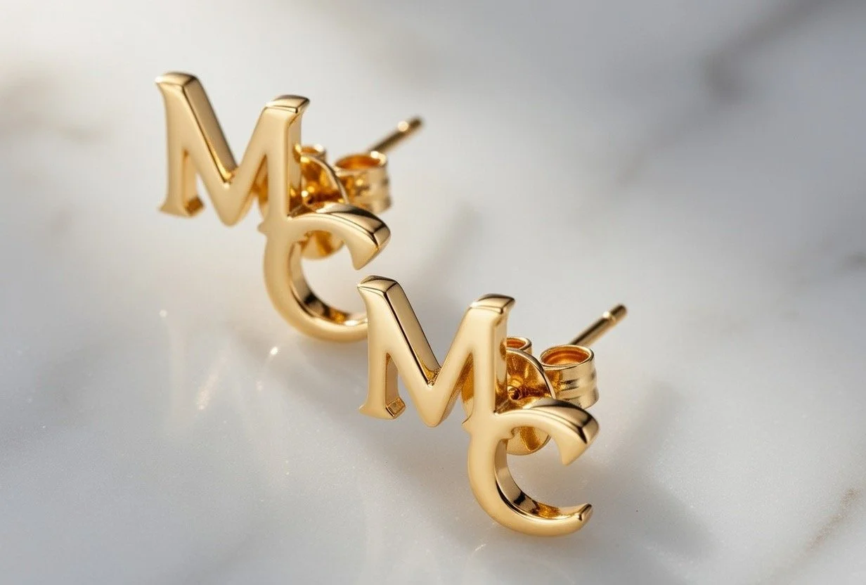 Customized 14k Gold MC earrings