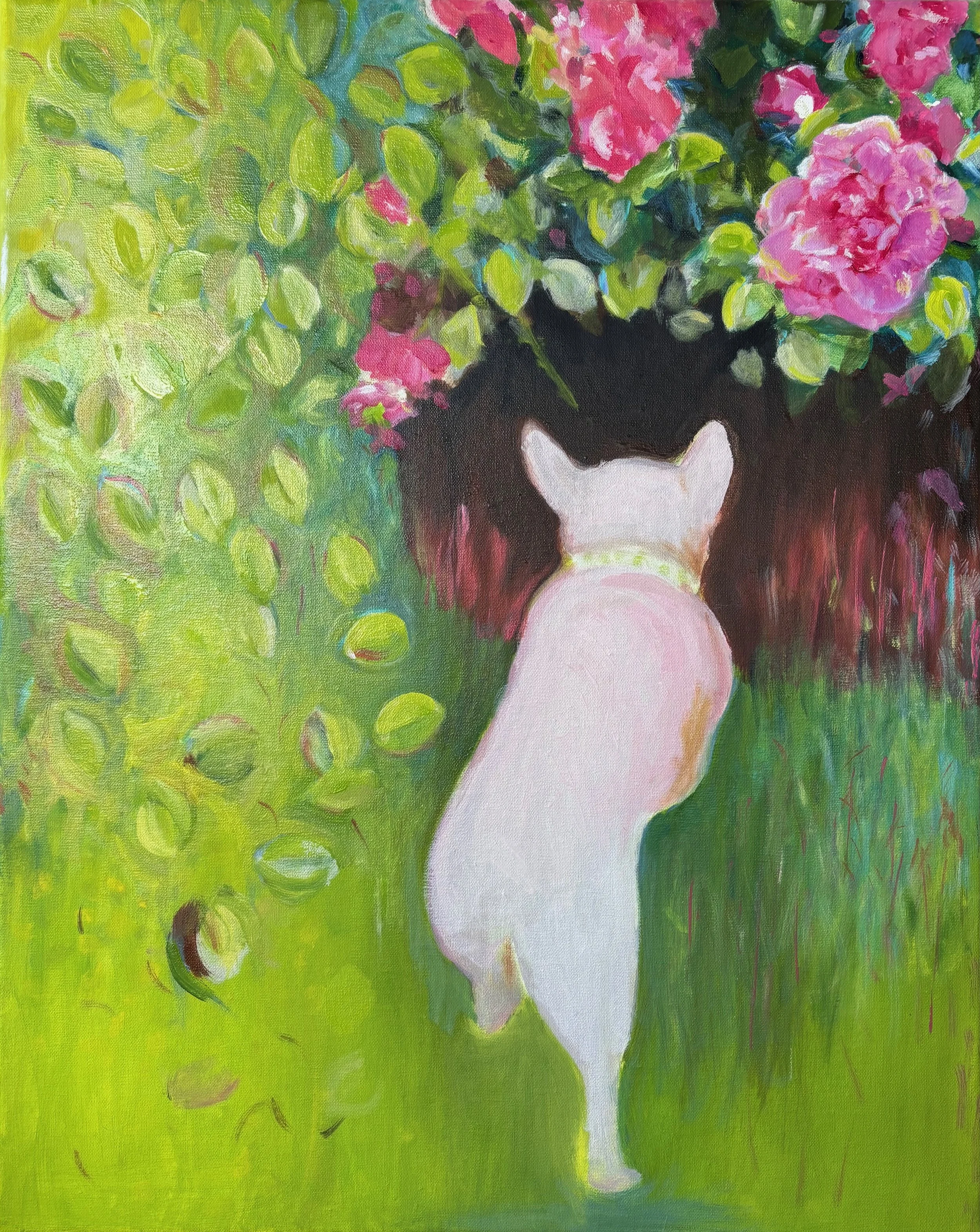 Rose Gardens (Cognizance I). Oil on linen, 24 x 18 in. 2025.
