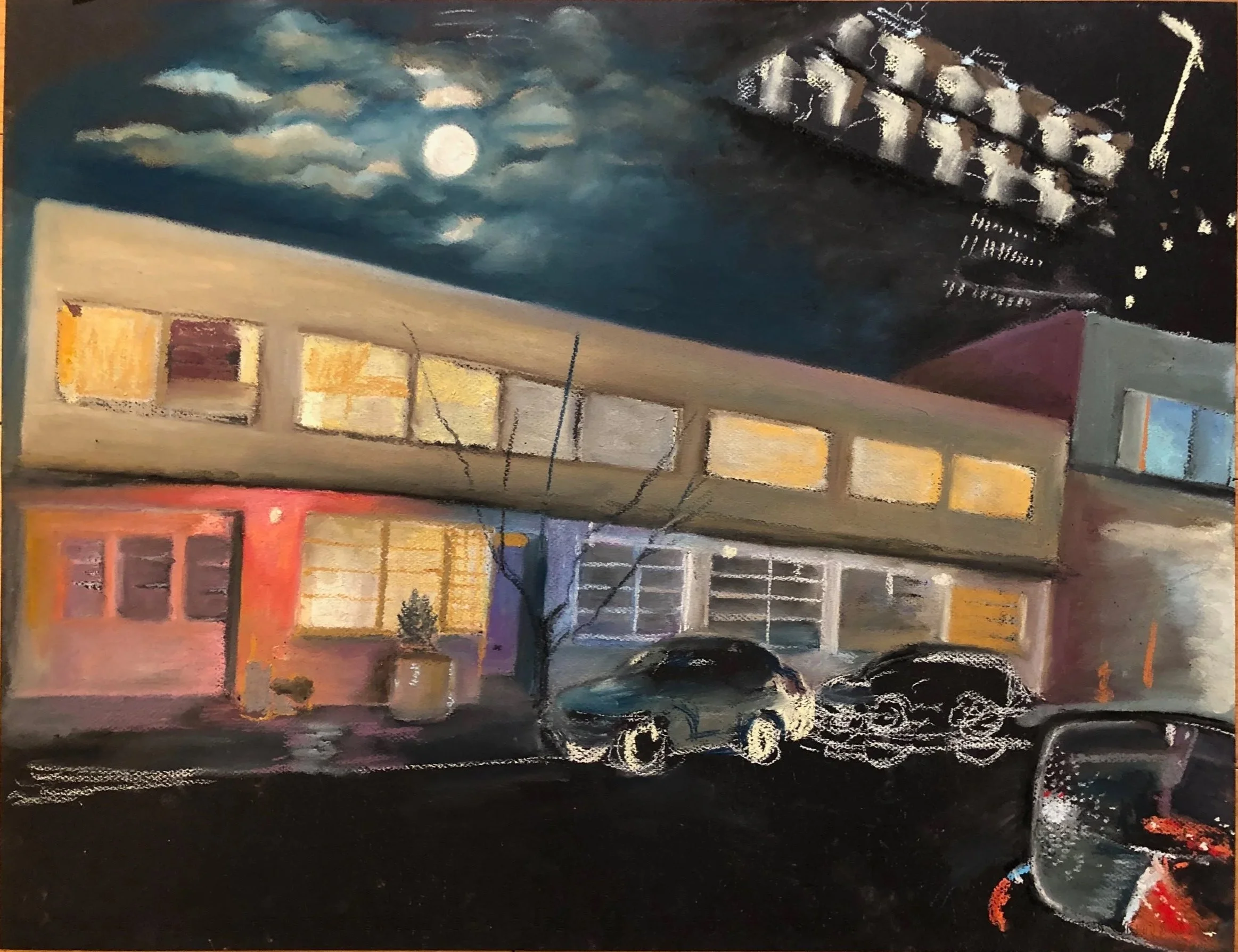 Goodnight Itai. Pastel on paper, 19 x 24 in. 2021